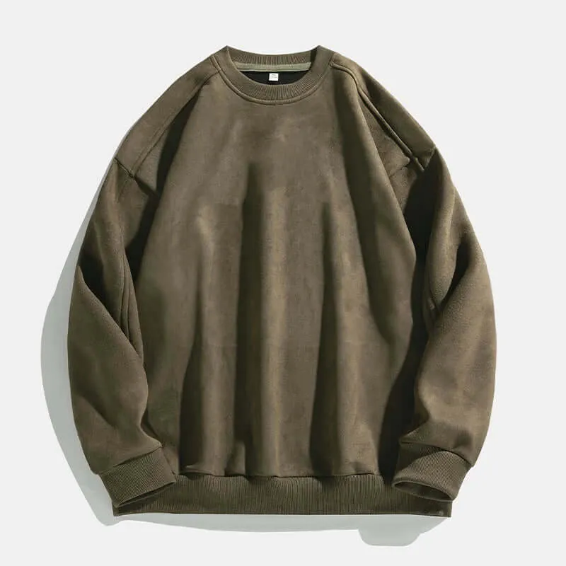 Women's Suede Relaxed Fit Sweatshirt